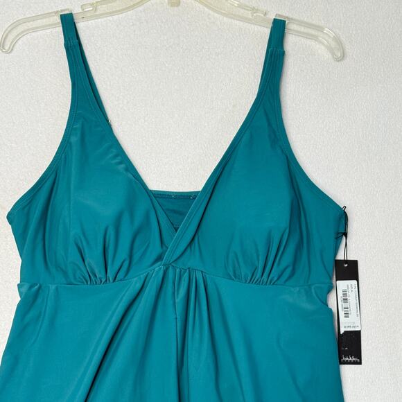 Bathing Suit One Piece Nicole Miller Size XL Vacations Resorts Poolside New - Picture 3 of 7